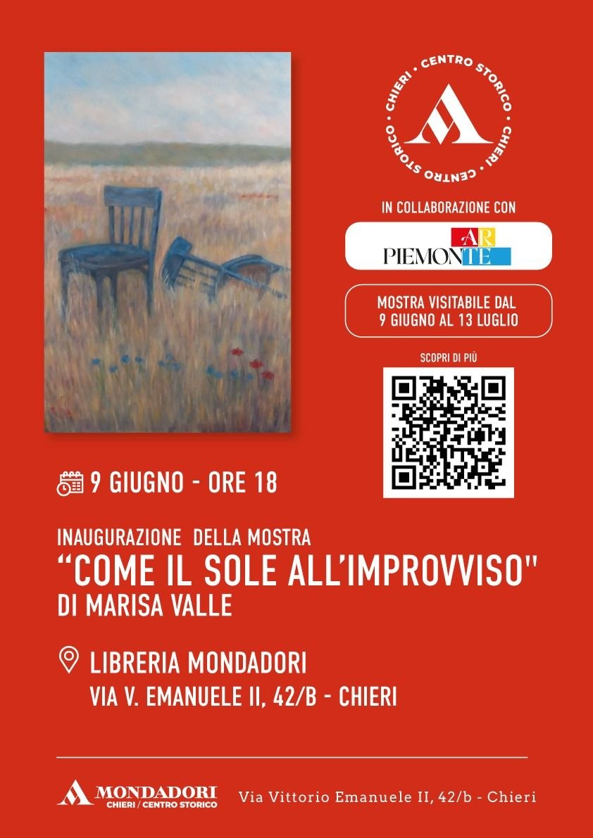 Locandina mostra Come il sole all'improvviso di Marisa Valle
